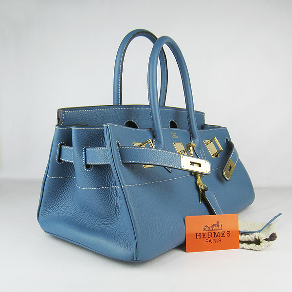 Cheap Hermes Birkin 42cm Replica Togo Leather Bag Blue 62642